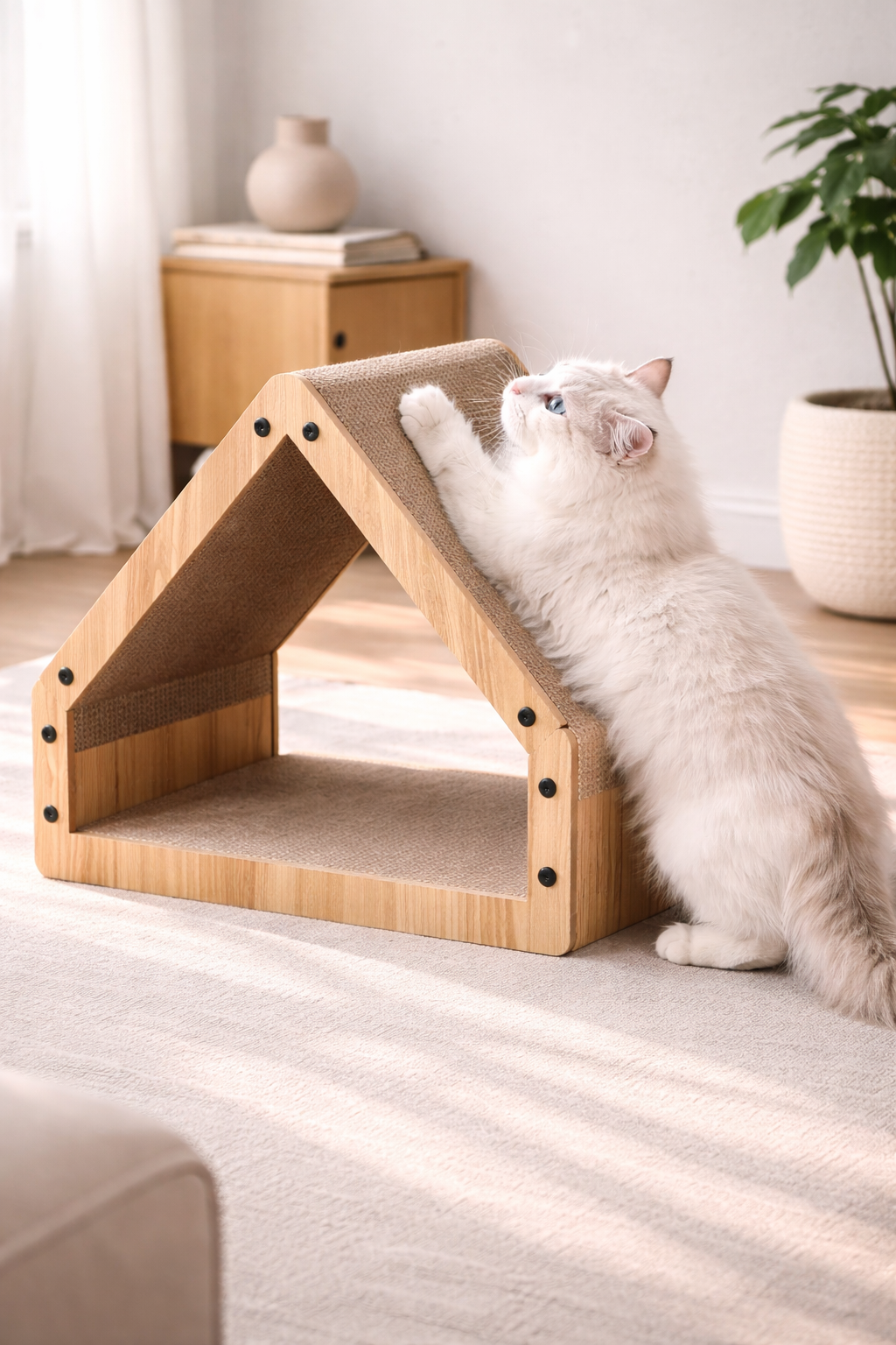 FUKUMARU cat scratcher house cardboard