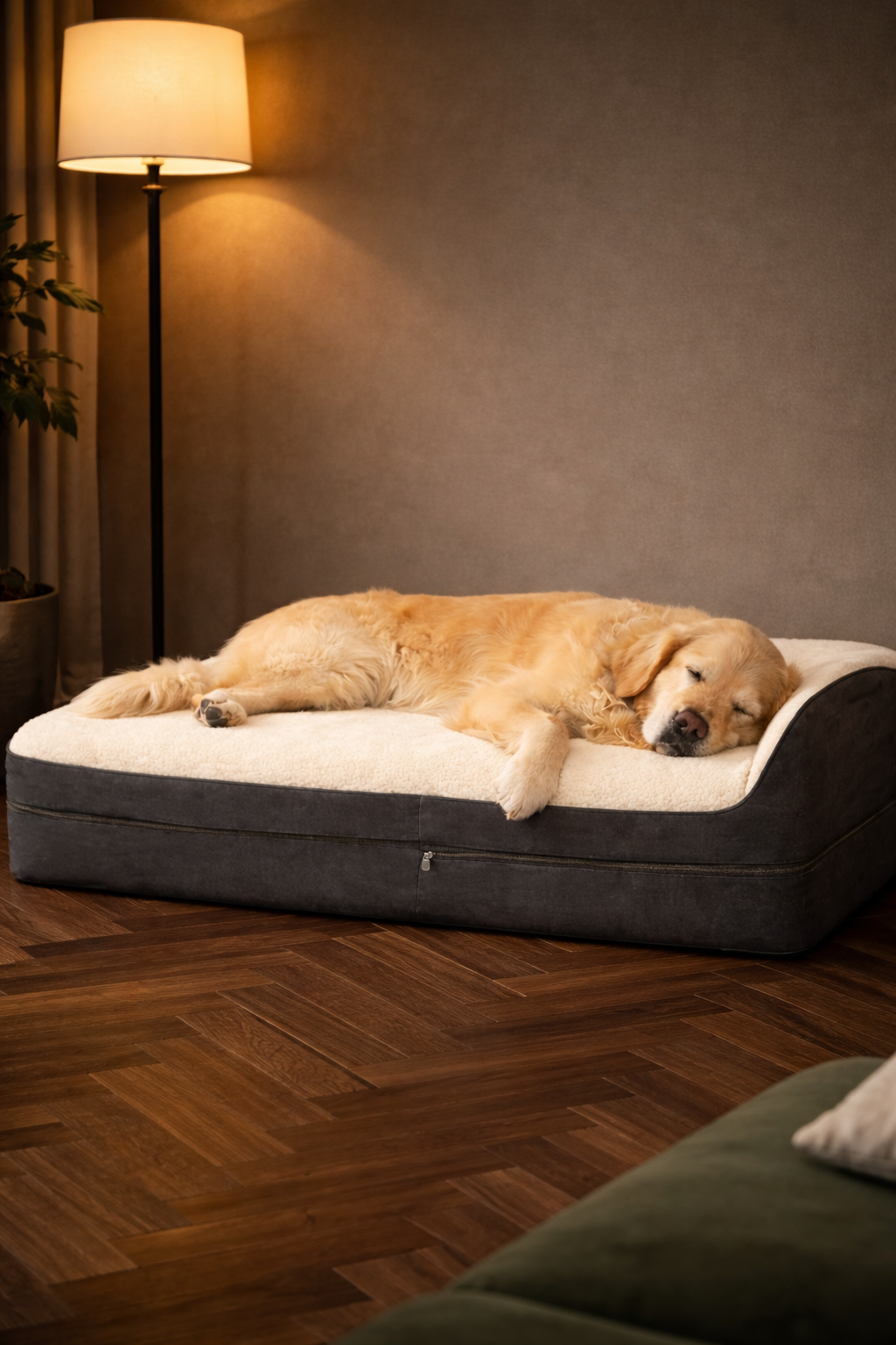 Jumbo orthopedic dog bed with memory foam