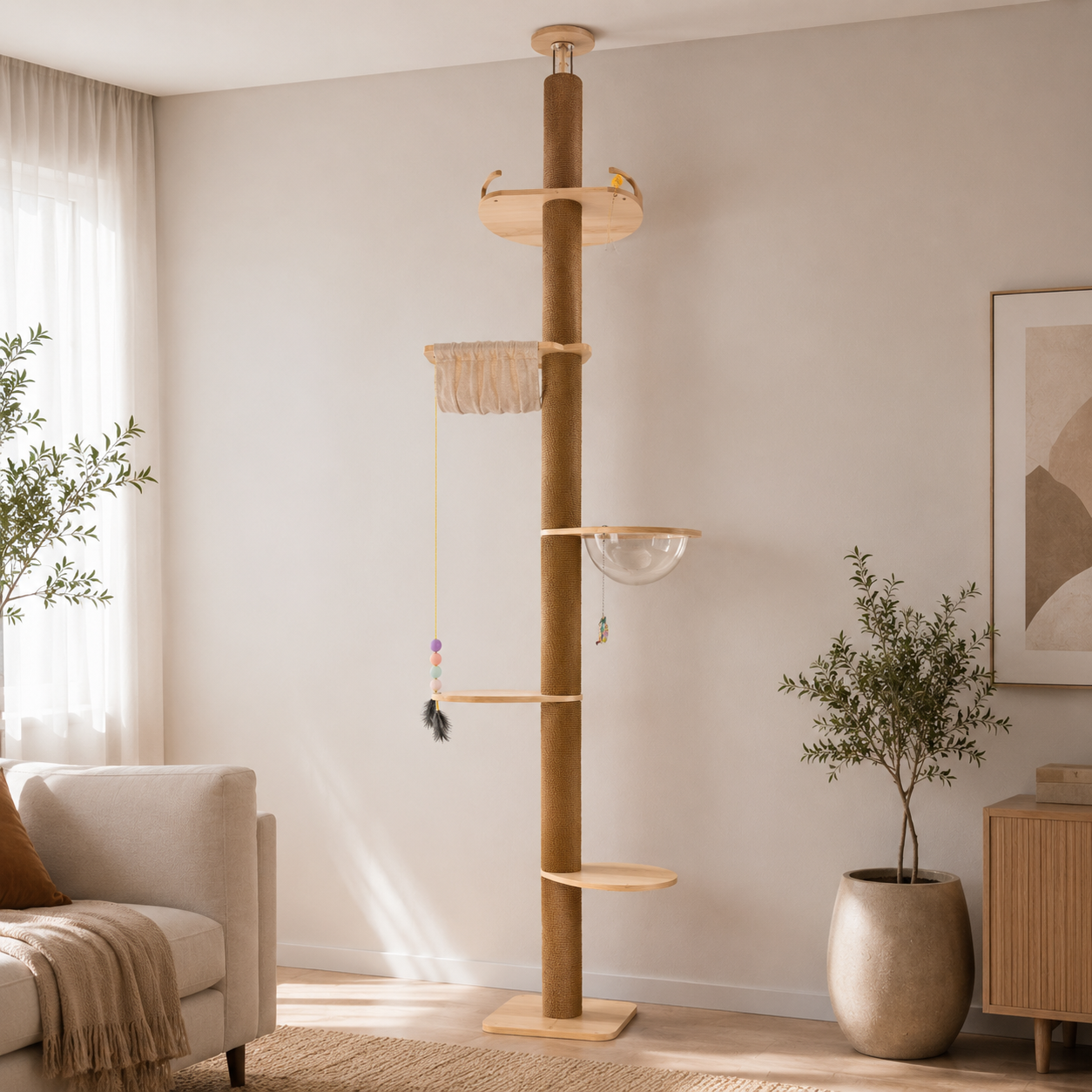 TQEW floor to ceiling adjustable cat tree