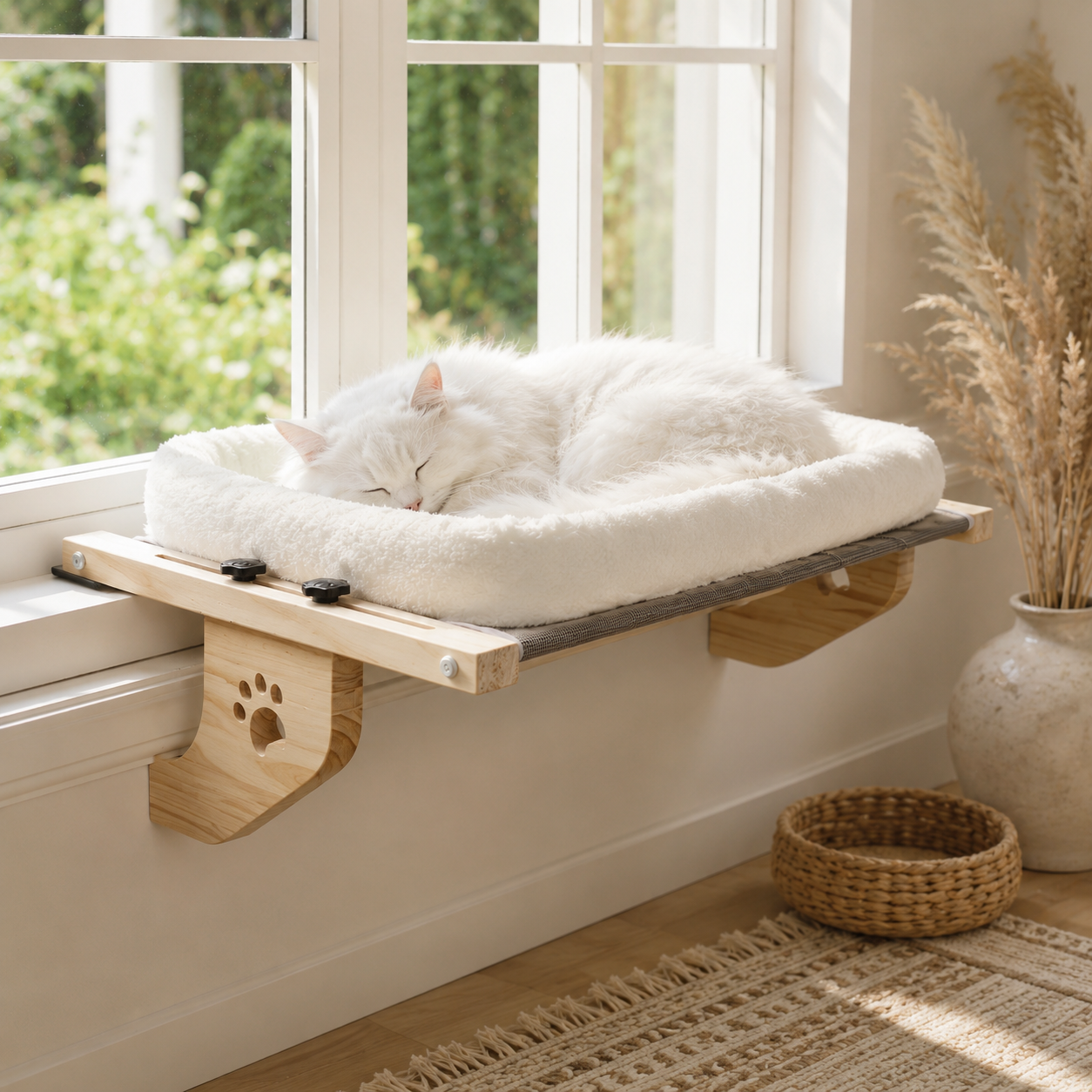 AMOSIJOY cat sill window perch with cushion bed cover