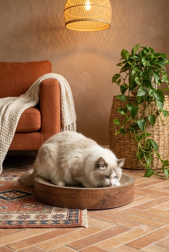 ComSaf oval cat scratching board bed bowl