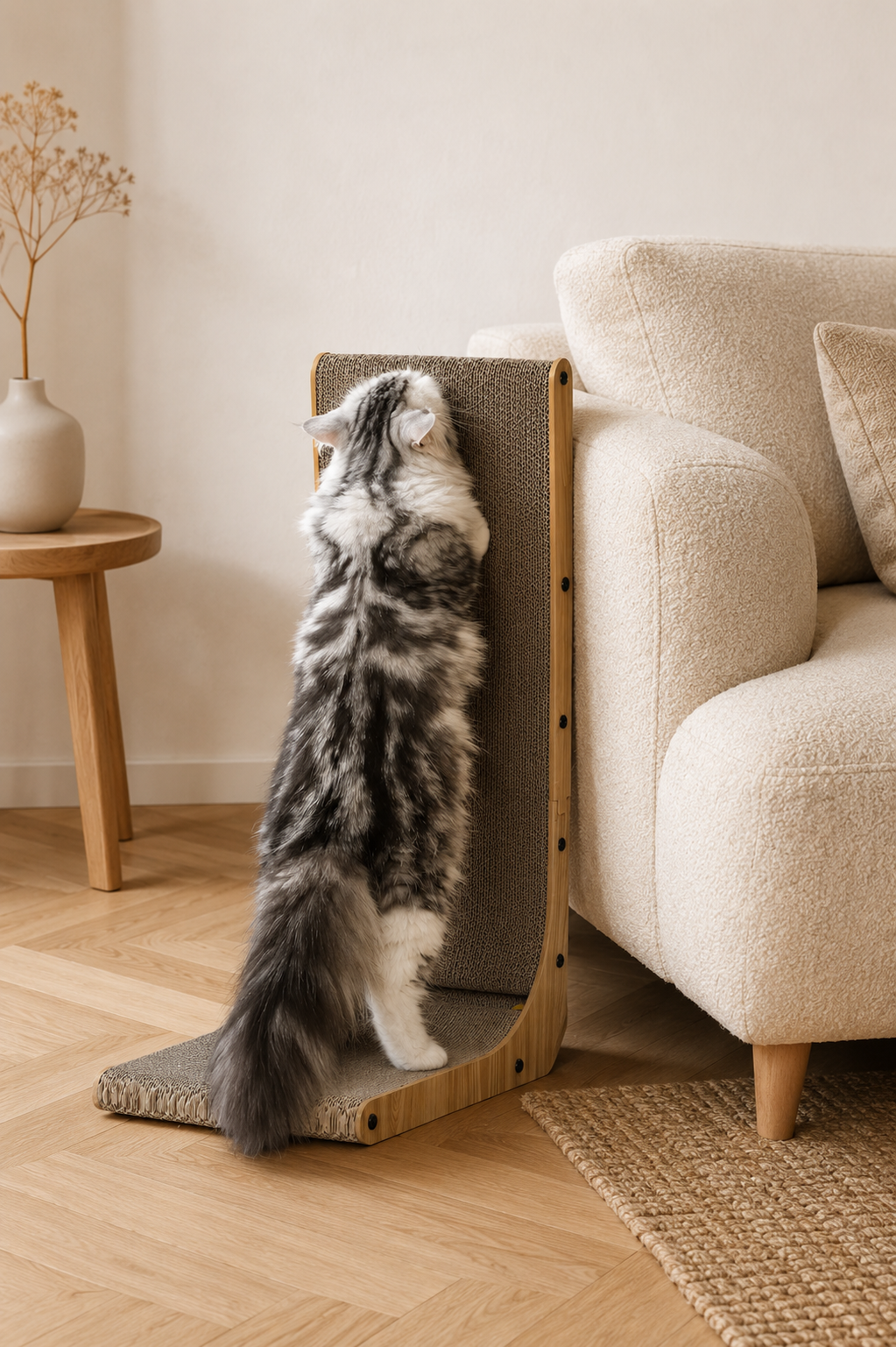 FUKUMARU L shape wall mounted cat scratch pad